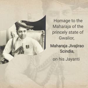 Maharaja Jivajirao Scindia Jayanti graphic