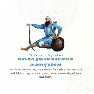 Banda Singh Bahadur Martyrdom Day whatsapp status poster