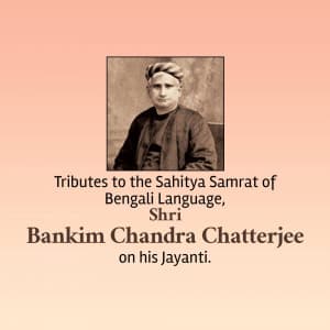 Bankim Chandra Chattopadhayay Jayanti marketing poster