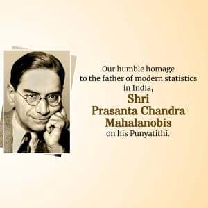 Prasanta Chandra Mahalanobis Punyatithi marketing flyer