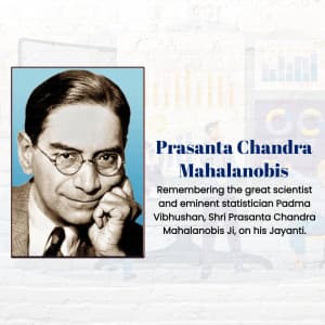 Prasanta Chandra Mahalanobis Jayanti marketing flyer