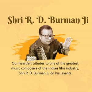 R D Burman Jayanti Facebook Poster