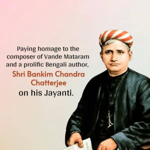 Bankim Chandra Chattopadhayay Jayanti poster Maker