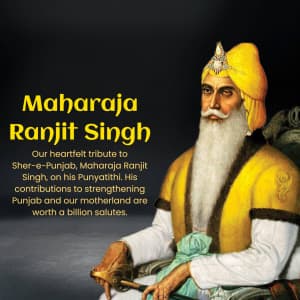 Maharaja  Ranjit Singh Punyatithi event advertisement