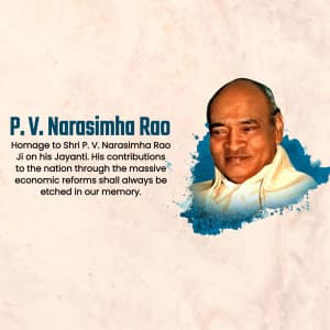 P. V. Narasimha Rao Jayanti poster Maker