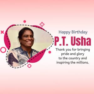 P. T. Usha Birthday marketing poster