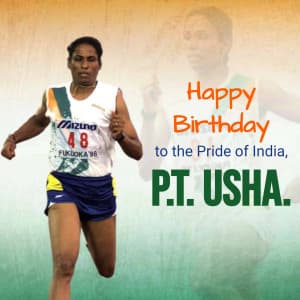 P. T. Usha Birthday graphic