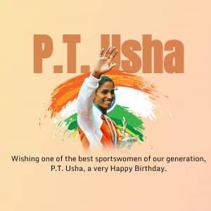 P. T. Usha Birthday marketing flyer