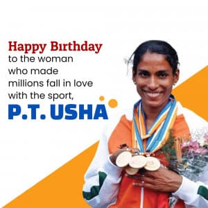 P. T. Usha Birthday Facebook Poster