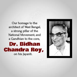 Bidhan Chandra Roy Jayanti Facebook Poster