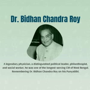 Bidhan Chandra Roy Punyatithi Instagram Post