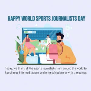 World Sports Journalists Day marketing flyer