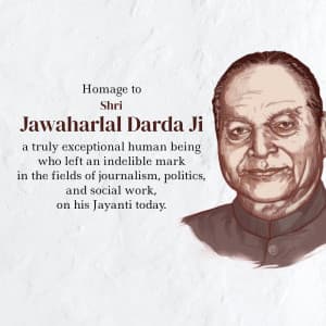 Jawaharlal Darda jayanti whatsapp status poster