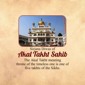 Sirjana Diwas of Shri Akal Takht Sahib poster