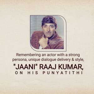 Raaj Kumar Punyatithi creative image