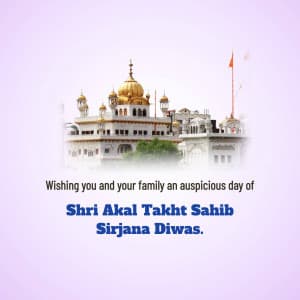Sirjana Diwas of Shri Akal Takht Sahib post