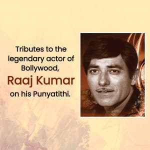 Raaj Kumar Punyatithi whatsapp status poster