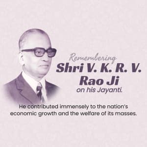 V. K. R. V. Rao Jayanti marketing poster