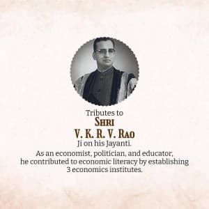 V. K. R. V. Rao Jayanti marketing flyer