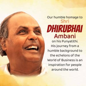 Dhirubhai Ambani Punyatithi graphic