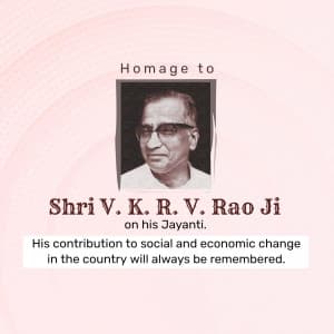 V. K. R. V. Rao Jayanti Facebook Poster