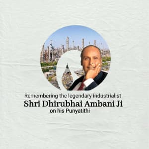 Dhirubhai Ambani Punyatithi creative image