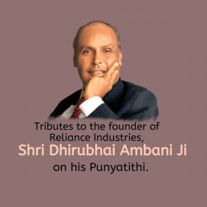 Dhirubhai Ambani Punyatithi whatsapp status poster