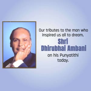 Dhirubhai Ambani Punyatithi Facebook Poster