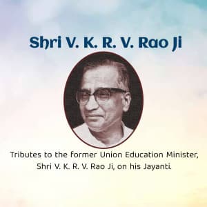 V. K. R. V. Rao Jayanti Instagram Post