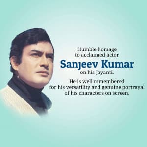 Sanjeev Kumar Jayanti marketing poster