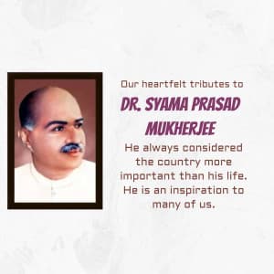 Syama Prasad Mukherjee JanmJayanti whatsapp status poster