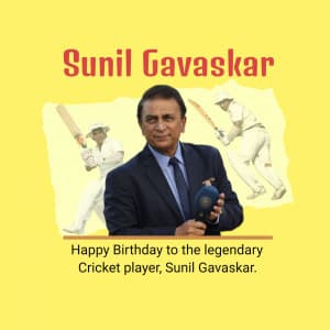 Sunil Gavaskar Birthday marketing poster