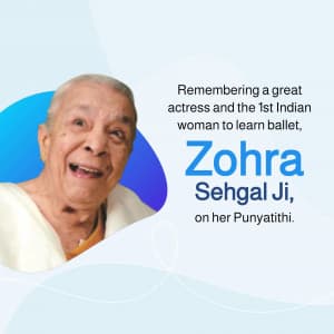 Zohra Sehgal Punyatithi graphic