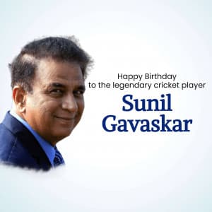 Sunil Gavaskar Birthday marketing flyer