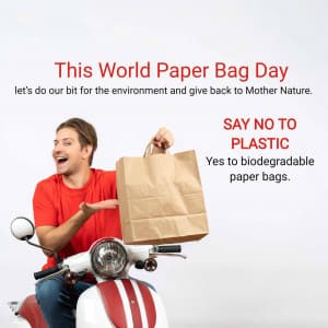 World Paper Bag Day advertisement banner