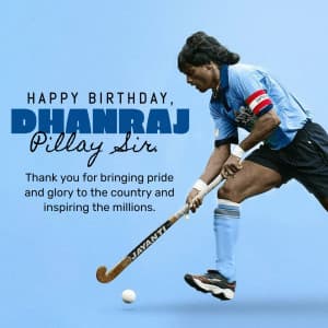 Dhanraj Pillay Birthday greeting image
