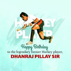 Dhanraj Pillay Birthday marketing poster