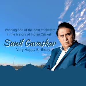 Sunil Gavaskar Birthday Facebook Poster