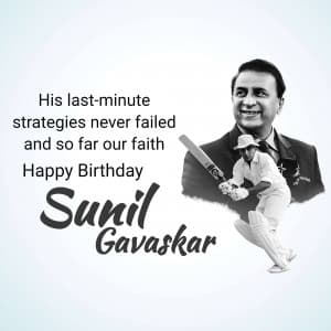 Sunil Gavaskar Birthday poster Maker