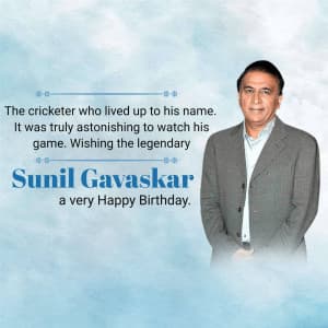 Sunil Gavaskar Birthday event advertisement