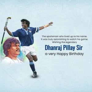 Dhanraj Pillay Birthday graphic