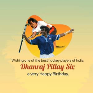 Dhanraj Pillay Birthday creative image