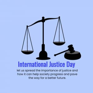 International Justice Day marketing poster