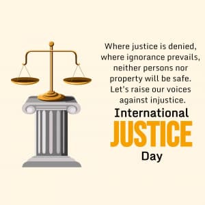 International Justice Day whatsapp status poster