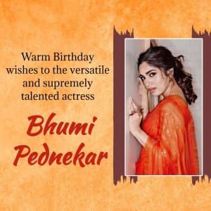 Bhumi Pednekar Birthday event poster