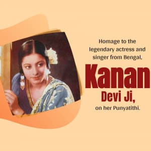 Kanan Devi Punyatithi poster Maker