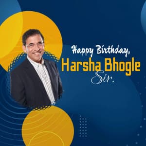 Harsha Bhogle Birthday marketing poster