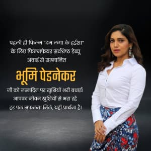 Bhumi Pednekar Birthday marketing flyer