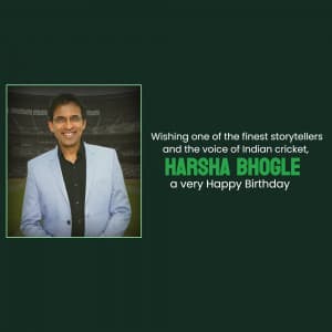 Harsha Bhogle Birthday marketing flyer