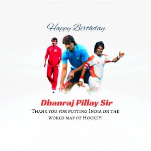 Dhanraj Pillay Birthday event advertisement